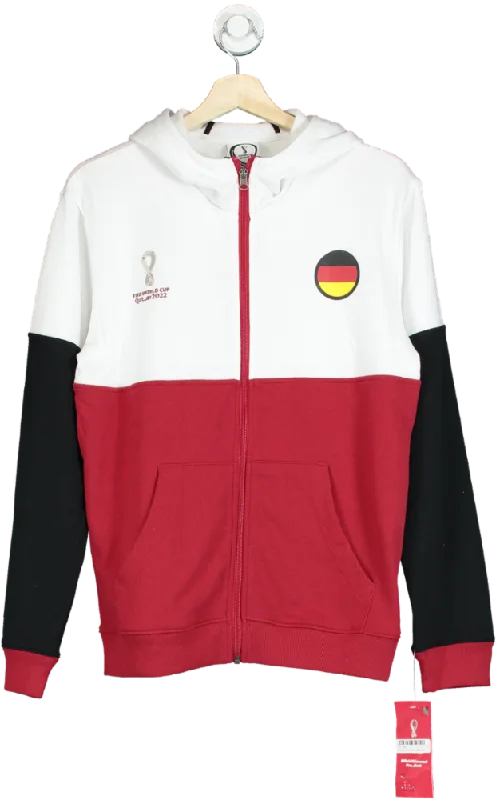 FIFA Red/White/Black Germany Qatar 2022 Official Licensed Product Hoodie UK XL Hoodie with Hem Lace Feminine Delicate FIFA Red/White/Black Germany Qatar 2022 Official Licensed Product Hoodie UK XL Hoodie with Hem Lace Feminine Delicate