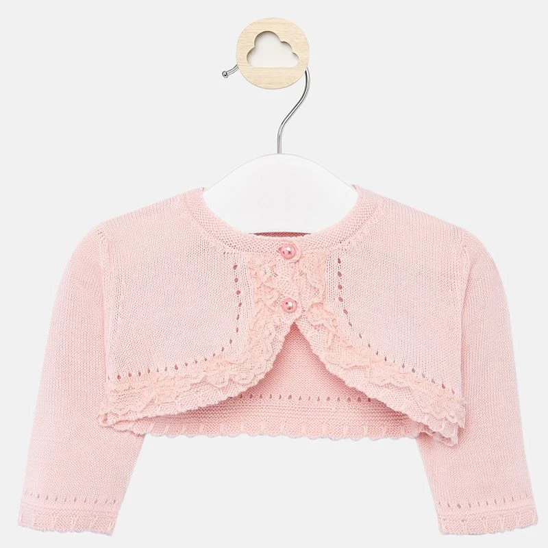 1317 Mayoral Ceremony Ruffled Knit Cropped Cardigan, Nectar Soft Pink Jersey Fabric Tulle Fabric Batik Fabric 1317 Mayoral Ceremony Ruffled Knit Cropped Cardigan, Nectar Soft Pink Jersey Fabric Tulle Fabric Batik Fabric