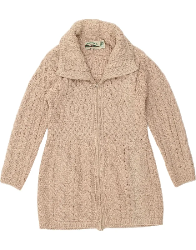 ARAN CRAFTS Womens Longline Cardigan Sweater UK 14 Medium Beige Asymmetrical,ymmetric Pencil Cardigan ARAN CRAFTS Womens Longline Cardigan Sweater UK 14 Medium Beige Asymmetrical,ymmetric Pencil Cardigan