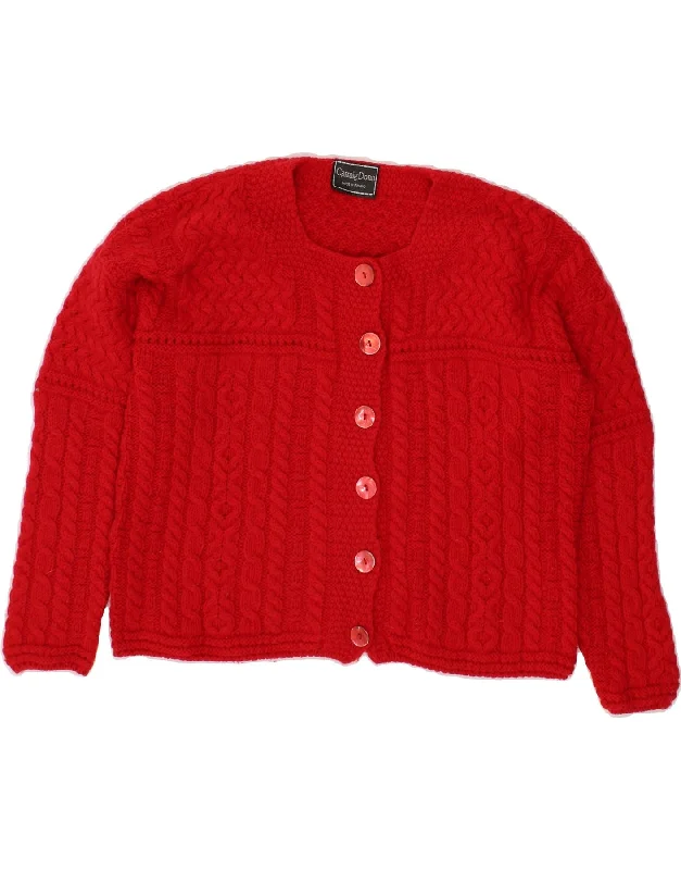 VINTAGE Womens Crop Cardigan Sweater UK 14 Medium Red New Wool Button Cardigan Zip Cardigan Pullover Cardigan VINTAGE Womens Crop Cardigan Sweater UK 14 Medium Red New Wool Button Cardigan Zip Cardigan Pullover Cardigan