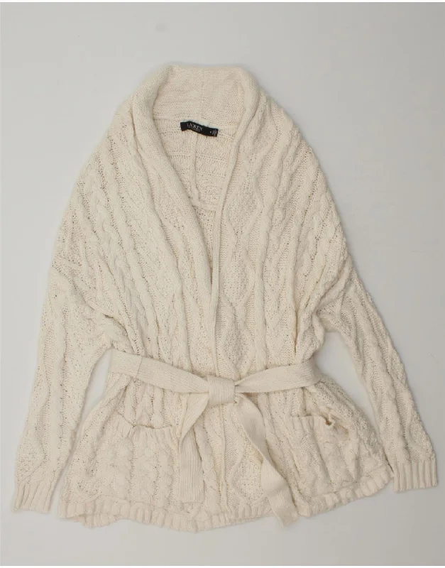 RALPH LAUREN Womens Cardigan Sweater UK 14 Medium White Cotton Machine Wash Dry Clean Hand Wash RALPH LAUREN Womens Cardigan Sweater UK 14 Medium White Cotton Machine Wash Dry Clean Hand Wash