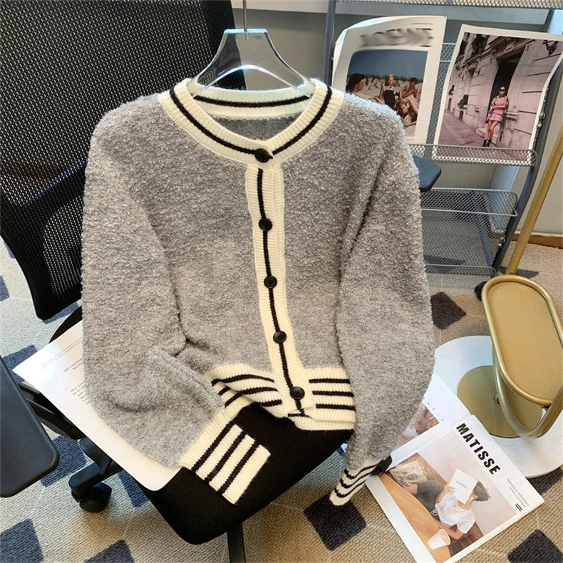 2024 Spring woman crew neck long sleeve elegant high quality soft sweater cardigan Lightweight Heavyweight Midweight 2024 Spring woman crew neck long sleeve elegant high quality soft sweater cardigan Lightweight Heavyweight Midweight