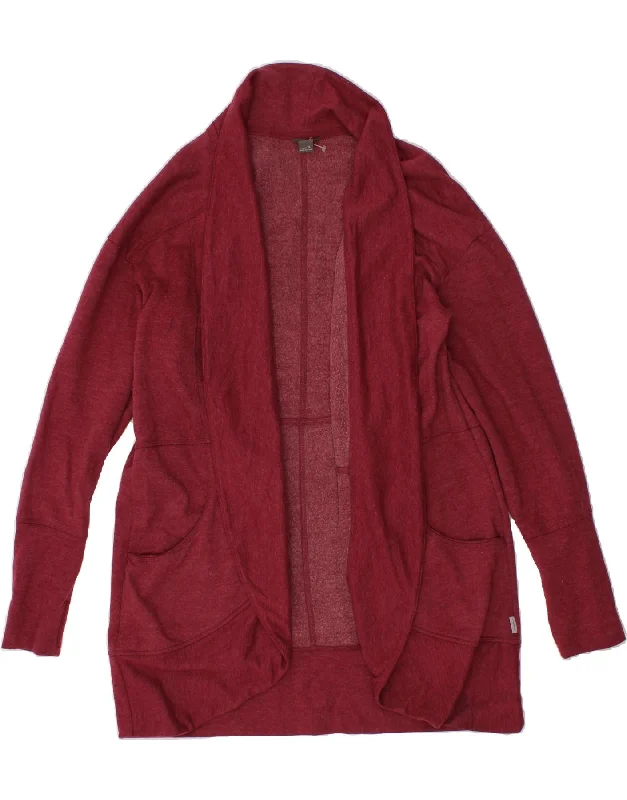 EDDIE BAUER Womens Longline Cardigan Top UK 18 XL Maroon Cotton Elasticated Padded Insulated EDDIE BAUER Womens Longline Cardigan Top UK 18 XL Maroon Cotton Elasticated Padded Insulated