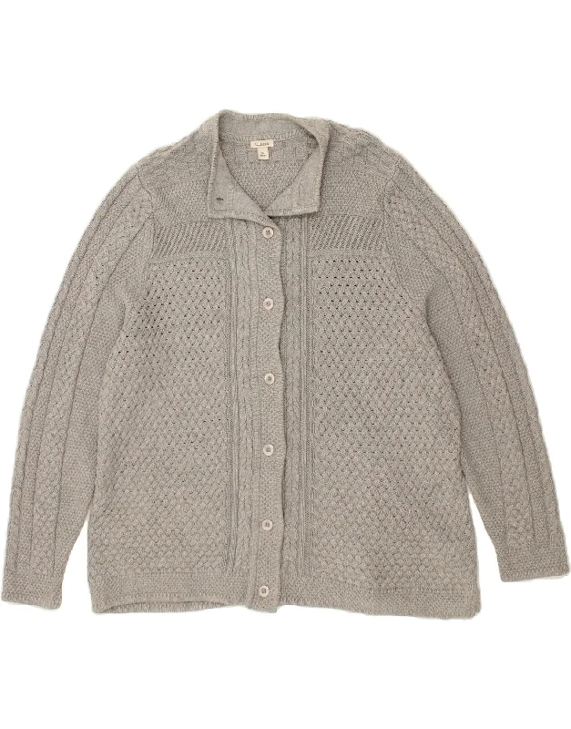 L.L.BEAN Womens Cardigan Sweater UK 22 3XL Grey Cashmere Blend Cotton Blend Poly Blend L.L.BEAN Womens Cardigan Sweater UK 22 3XL Grey Cashmere Blend Cotton Blend Poly Blend