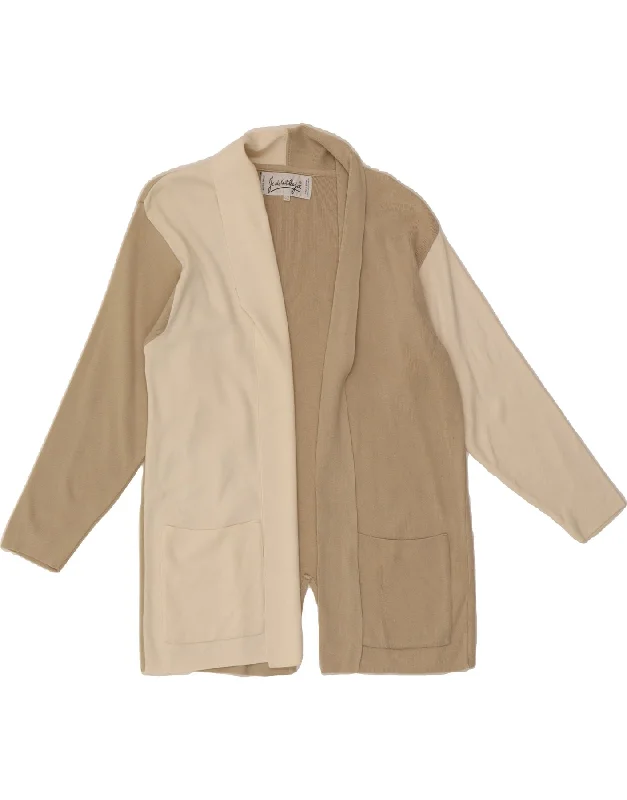 JC DE CASTELBAJAC Womens Cardigan Sweater EU 42 Large Beige Colourblock Asymmetrical,ymmetric Pencil Cardigan JC DE CASTELBAJAC Womens Cardigan Sweater EU 42 Large Beige Colourblock Asymmetrical,ymmetric Pencil Cardigan
