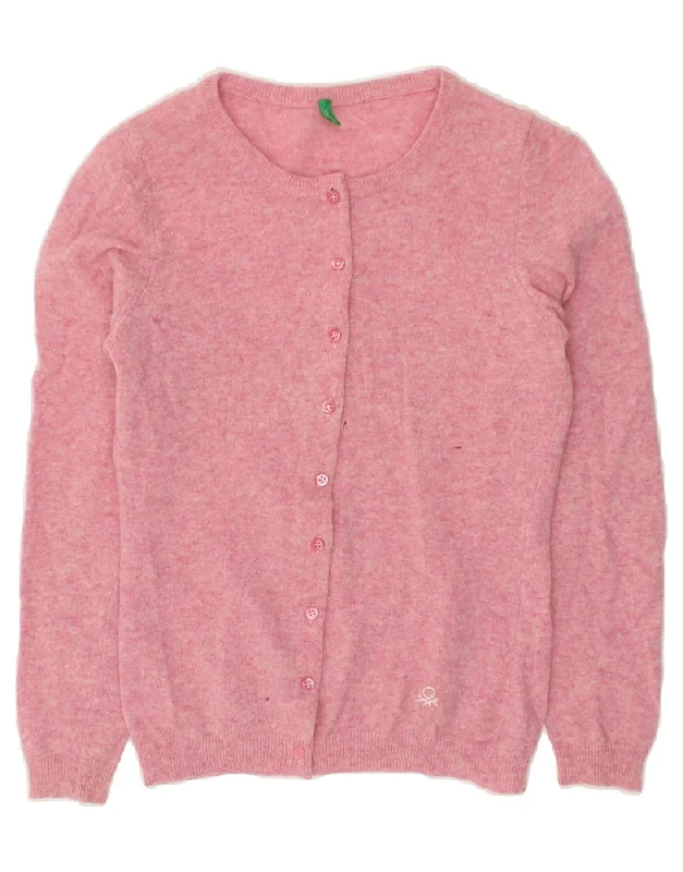 BENETTON Womens Cardigan Sweater UK 4 XS Pink Long Cardigan Short Cardigan Medium Cardigan