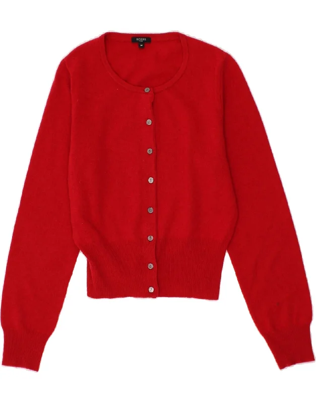 HOBBS Womens Crop Cardigan Sweater UK 14 Medium Red Cashmere Chenille Blend Fleece Blend Nylon Blend HOBBS Womens Crop Cardigan Sweater UK 14 Medium Red Cashmere Chenille Blend Fleece Blend Nylon Blend