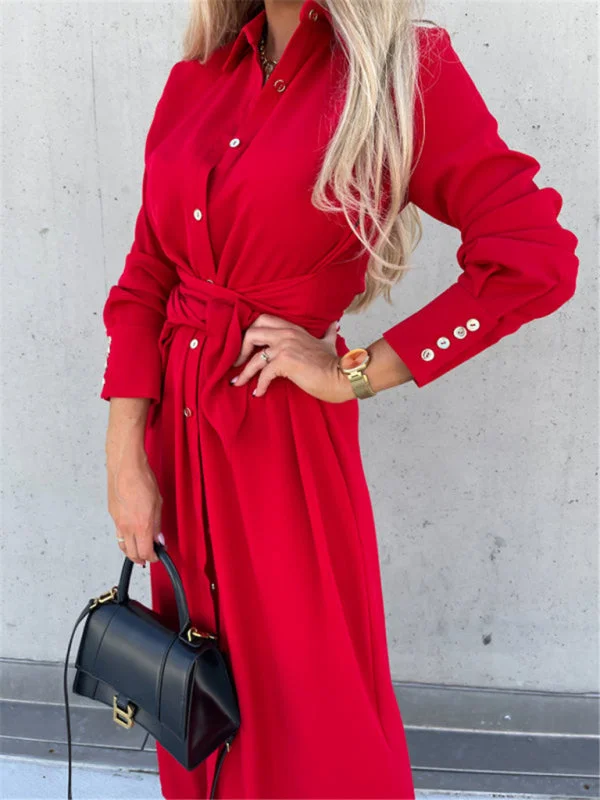 New long skirt solid color cardigan long sleeve dress Nylon Fabric Polyester Fabric Spandex Fabric New long skirt solid color cardigan long sleeve dress Nylon Fabric Polyester Fabric Spandex Fabric