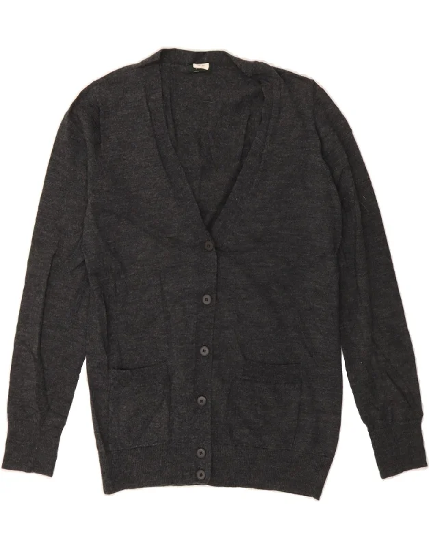 J. CREW Womens Cardigan Sweater UK 12 Medium Grey Merino Wool Hooded Cardigan Collared Cardigan Shawl Collar J. CREW Womens Cardigan Sweater UK 12 Medium Grey Merino Wool Hooded Cardigan Collared Cardigan Shawl Collar