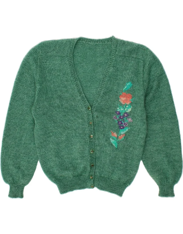 MORE&MORE Womens Cardigan Sweater UK 18 XL Green Floral Welt Pockets Slit Pockets Flap Pockets MORE&MORE Womens Cardigan Sweater UK 18 XL Green Floral Welt Pockets Slit Pockets Flap Pockets