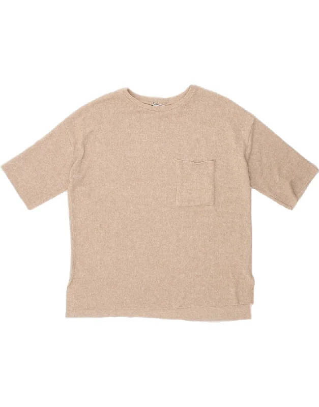 ZARA Womens Oversized Cardigan Top UK 10 Small Beige Casual Formal Business