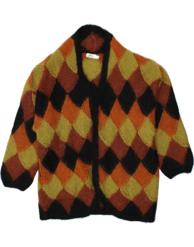 VINTAGE Womens Oversized Cardigan Sweater UK 10 Small Multicoloured Machine Wash Dry Clean Hand Wash VINTAGE Womens Oversized Cardigan Sweater UK 10 Small Multicoloured Machine Wash Dry Clean Hand Wash