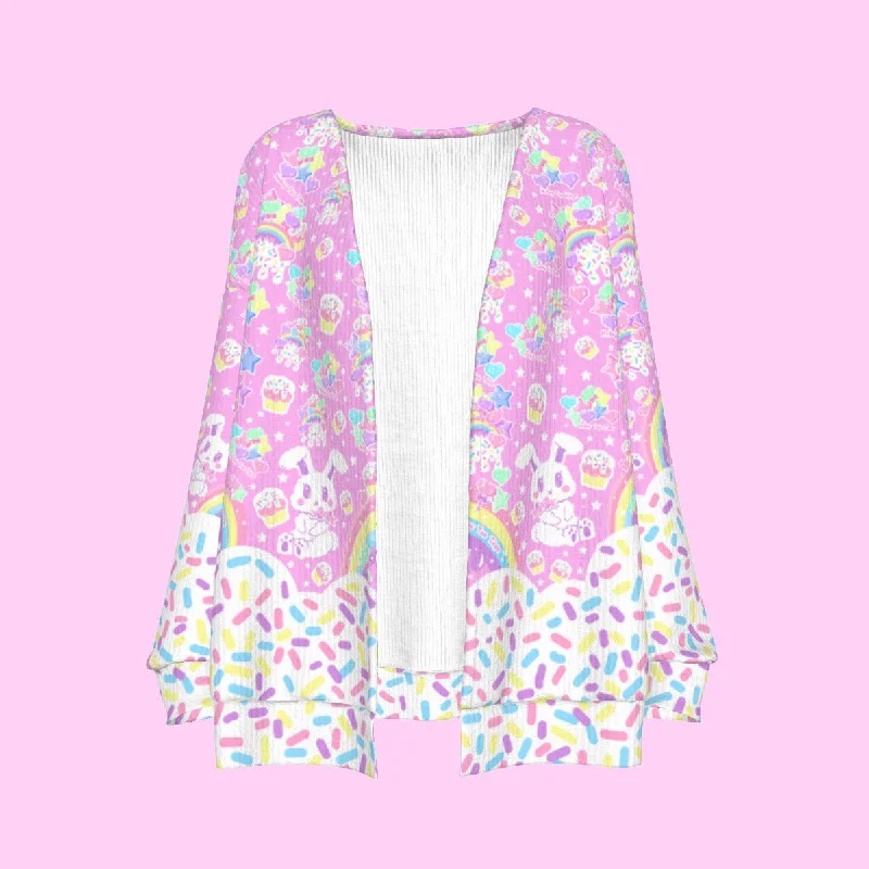 Rainbow Sweets Pink Open Front Cardigan Faux Fur Fabric Real Fur Fabric Shearling Fabric Rainbow Sweets Pink Open Front Cardigan Faux Fur Fabric Real Fur Fabric Shearling Fabric