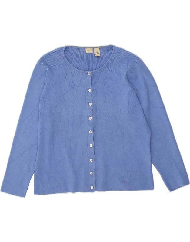 L.L.BEAN Womens Cardigan Sweater UK 18 XL Blue Cotton Notch Collar Peter Pan Collar Cowl Neck L.L.BEAN Womens Cardigan Sweater UK 18 XL Blue Cotton Notch Collar Peter Pan Collar Cowl Neck