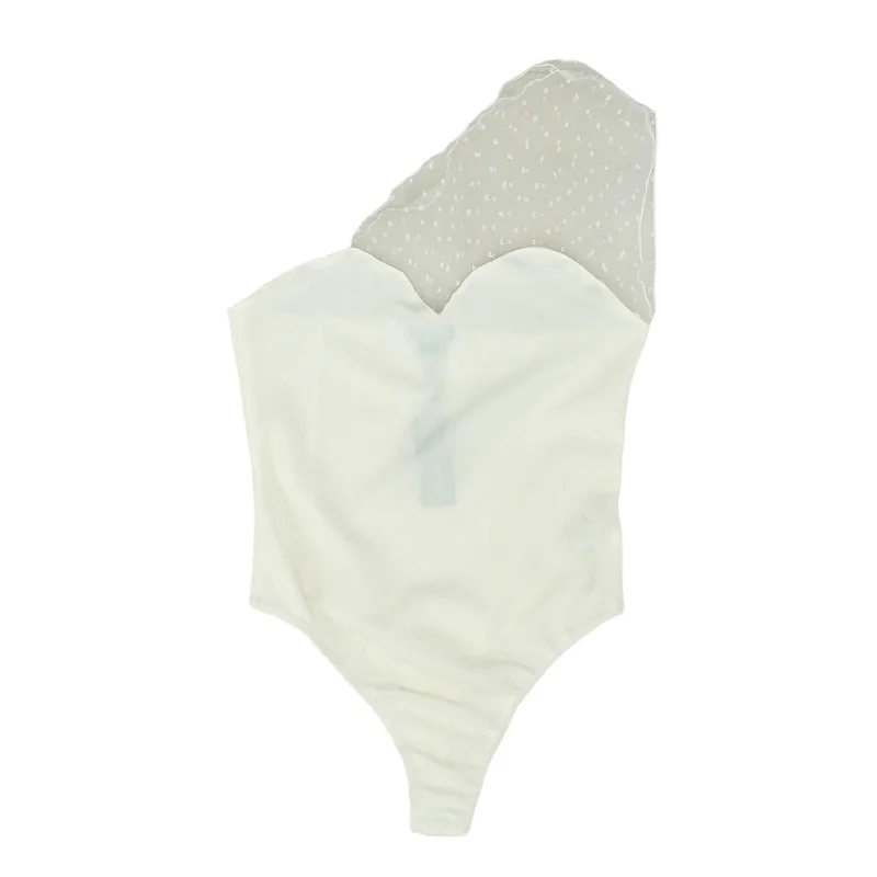 White Solid Sleeveless Bodysuit Stylish Backless Bodysuit
