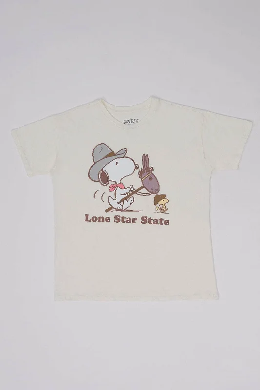 Peanuts Snoopy And Woodstock Lone Star State Graphic Relaxed Tee Oversized T-Shirt Spandex breathable Peanuts Snoopy And Woodstock Lone Star State Graphic Relaxed Tee Oversized T-Shirt Spandex breathable