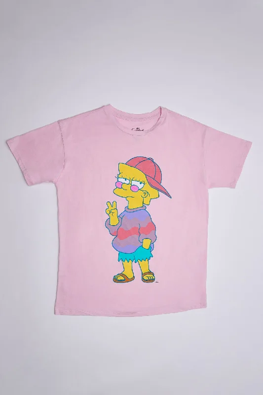Lisa Simpson The Simpsons Graphic Relaxed Tee Welt Pockets Slit Pockets Flap Pockets Lisa Simpson The Simpsons Graphic Relaxed Tee Welt Pockets Slit Pockets Flap Pockets