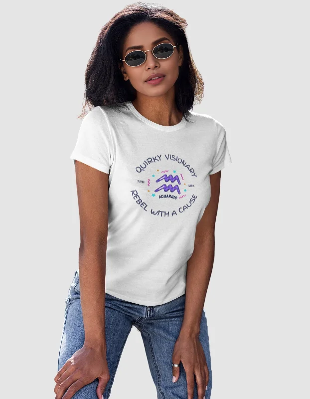 Aquarius Women's Rebel With A Cause Funky T-Shirt Front Pockets Side Pockets Patch Pockets Aquarius Women's Rebel With A Cause Funky T-Shirt Front Pockets Side Pockets Patch Pockets
