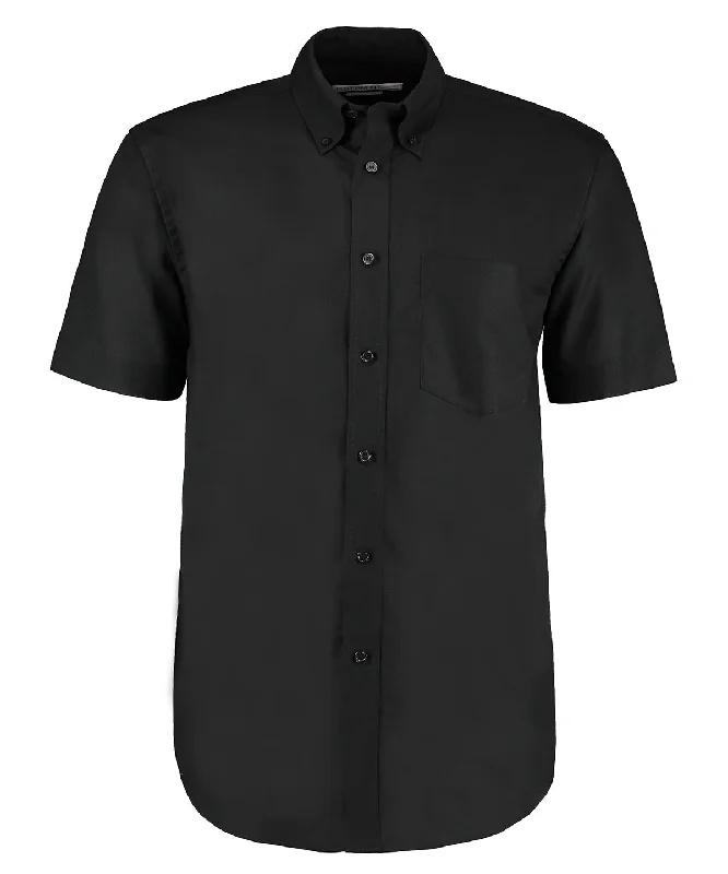 Black - Workplace Oxford shirt short-sleeved (classic fit) Graphic T-Shirt Round Neck Polyester Black - Workplace Oxford shirt short-sleeved (classic fit) Graphic T-Shirt Round Neck Polyester