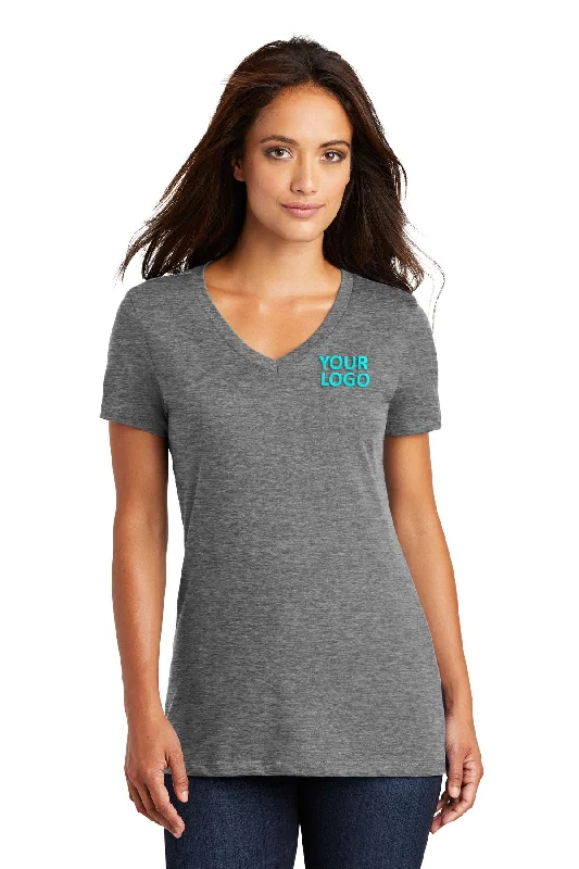 District Made Ladies Perfect Weight V-Neck Tee's, Heathered Nickel Machine Wash Dry Clean Hand Wash District Made Ladies Perfect Weight V-Neck Tee's, Heathered Nickel Machine Wash Dry Clean Hand Wash