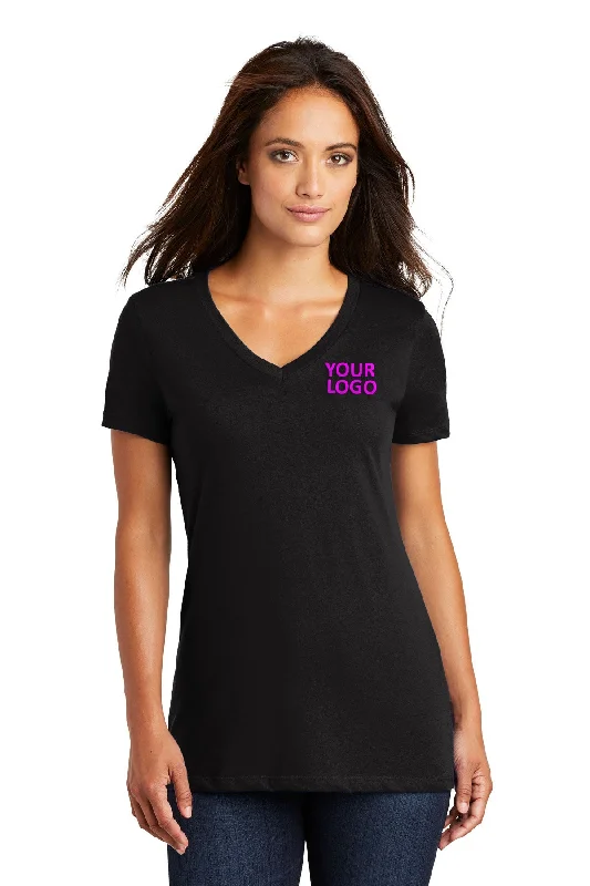 District Made Ladies Perfect Weight V-Neck Tee's, Jet Black Knit Fabric Woven Fabric Fleece Fabric District Made Ladies Perfect Weight V-Neck Tee's, Jet Black Knit Fabric Woven Fabric Fleece Fabric
