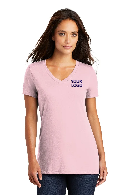 District Made Ladies Perfect Weight V-Neck Tee's, Light Pink Mesh Blend Leather Blend Suede Blend District Made Ladies Perfect Weight V-Neck Tee's, Light Pink Mesh Blend Leather Blend Suede Blend