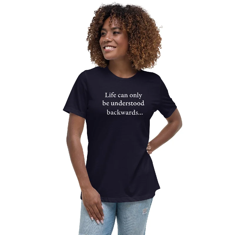 Kierkegaard Quote - Life can only be understood backwards - Women's T-Shirt Polka Dot Checkered Tartan Kierkegaard Quote - Life can only be understood backwards - Women's T-Shirt Polka Dot Checkered Tartan