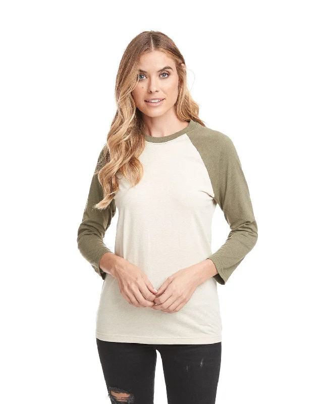 Next Level Unisex CVC 3/4 Sleeve Raglan Baseball T-Shirt | Miltry Grn/ Crm Fleece Fabric Down Fabric Feather Fabric Next Level Unisex CVC 3/4 Sleeve Raglan Baseball T-Shirt | Miltry Grn/ Crm Fleece Fabric Down Fabric Feather Fabric