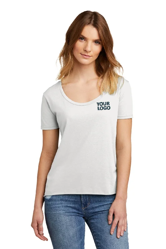 Next Level Women's Festival Scoop Neck Branded T-Shirts, White Zippered Buttoned Snapped Next Level Women's Festival Scoop Neck Branded T-Shirts, White Zippered Buttoned Snapped