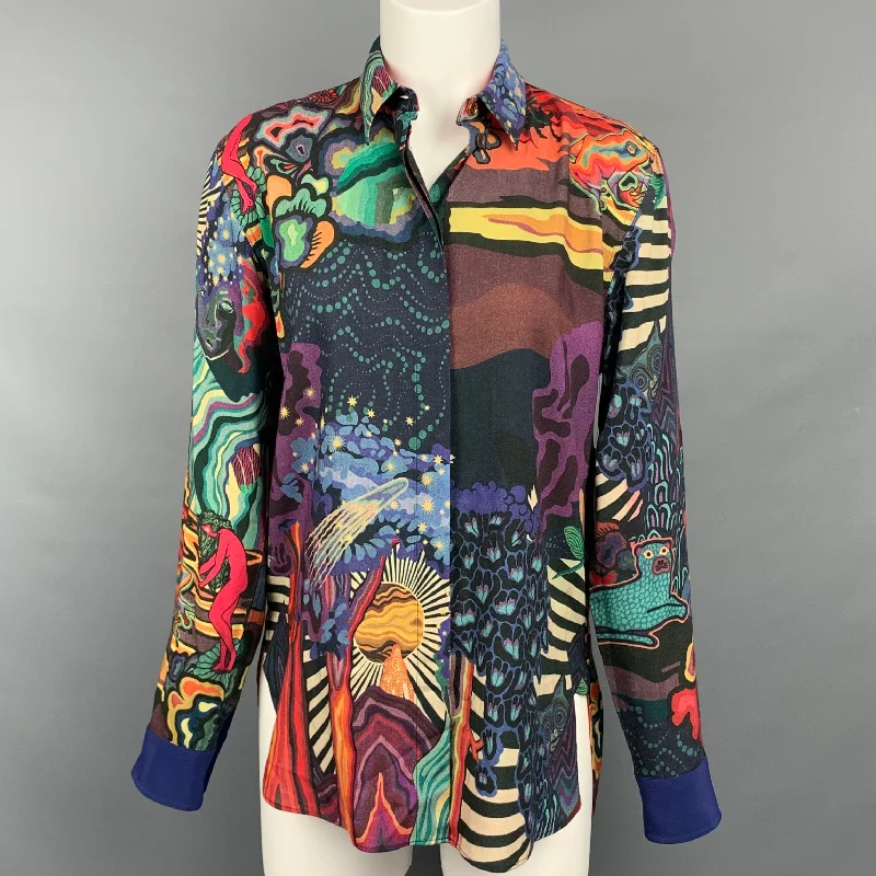 PAUL SMITH Soho Fit Size M Multi-Color Print Viscose Blend Shirt Cotton Fabric Linen Fabric Terry Fabric PAUL SMITH Soho Fit Size M Multi-Color Print Viscose Blend Shirt Cotton Fabric Linen Fabric Terry Fabric