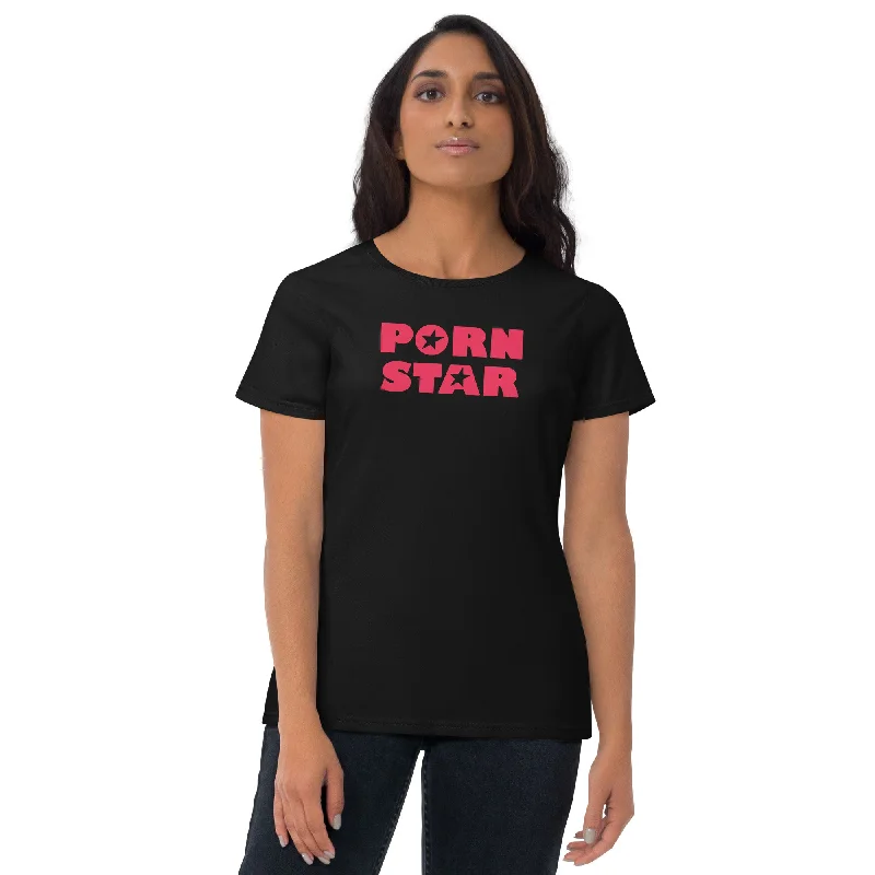 Red Porn Star Logo Women's Short Sleeve Babydoll T-shirt Lace Blend Ribbed Blend Corduroy Blend Red Porn Star Logo Women's Short Sleeve Babydoll T-shirt Lace Blend Ribbed Blend Corduroy Blend
