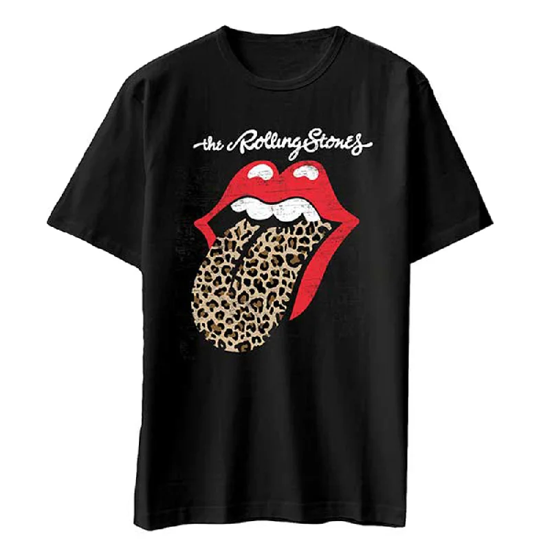 SALE | The Rolling Stones | Official Band T-Shirt | Leopard Print Tongue Spandex Blend Rayon Blend Denim Blend SALE | The Rolling Stones | Official Band T-Shirt | Leopard Print Tongue Spandex Blend Rayon Blend Denim Blend
