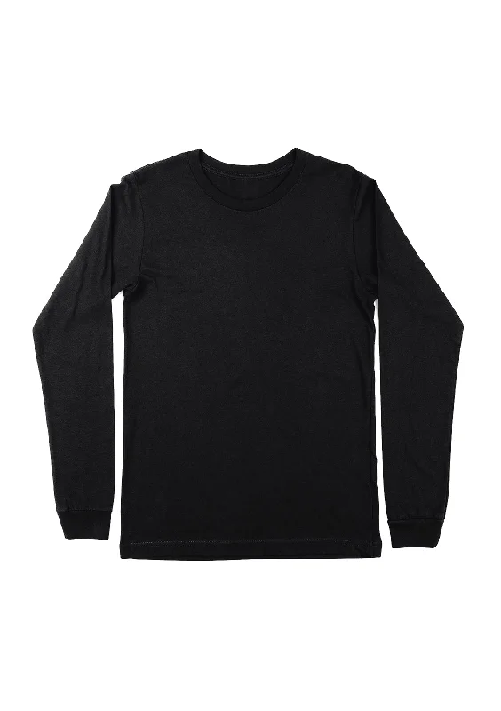 Vintage Black Long Sleeve Crew Neck T-Shirt for Women | Timeless & Sustainable Striped Floral Plaid Vintage Black Long Sleeve Crew Neck T-Shirt for Women | Timeless & Sustainable Striped Floral Plaid