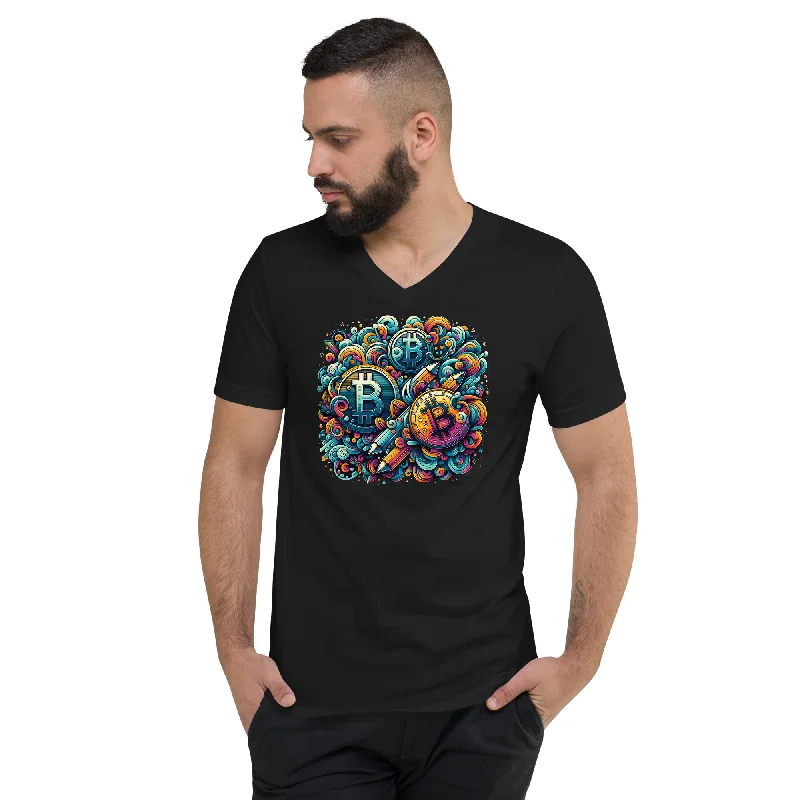 Whimsical Bitcoin Crypto Dreams Hidden Gem Short Sleeve V-Neck T-Shirt Notch Collar Peter Pan Collar Cowl Neck Whimsical Bitcoin Crypto Dreams Hidden Gem Short Sleeve V-Neck T-Shirt Notch Collar Peter Pan Collar Cowl Neck