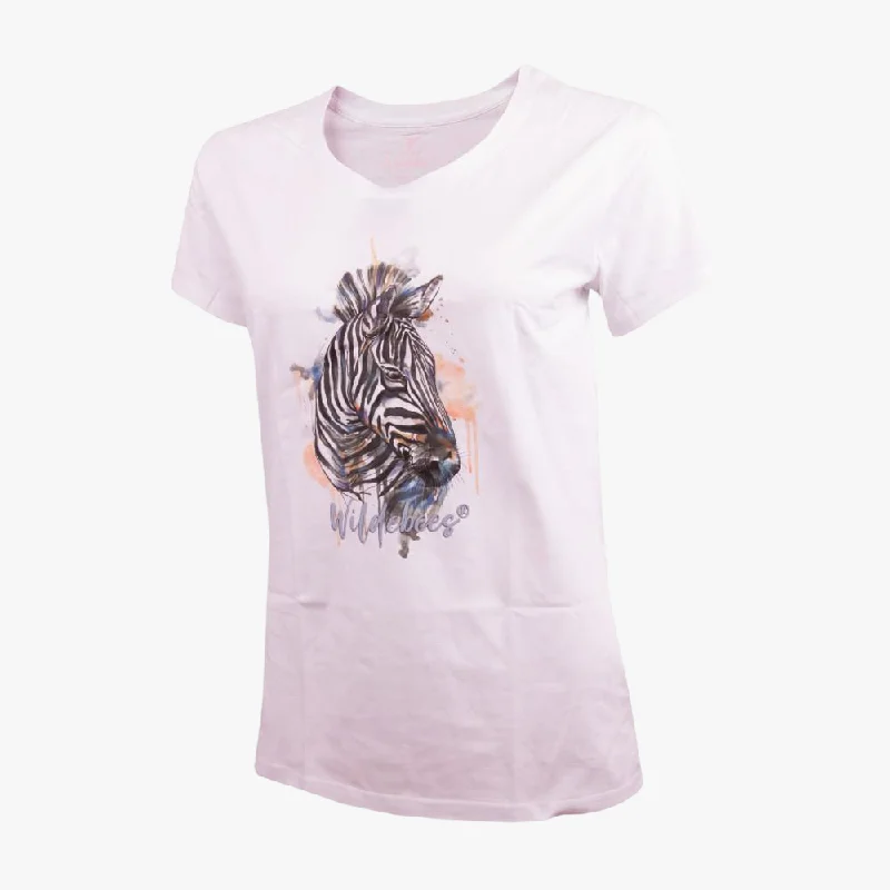 Wildebees Womens Serenity Short Sleeve Tee White Handmade Hand-knitted Hand-woven