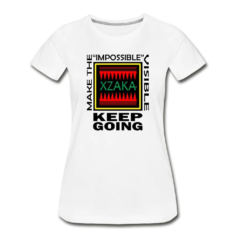 XZAKA - Women "Impossible Visible" T-Shirt - W3518 Zippered Front Buttoned Front Snap Front XZAKA - Women "Impossible Visible" T-Shirt - W3518 Zippered Front Buttoned Front Snap Front